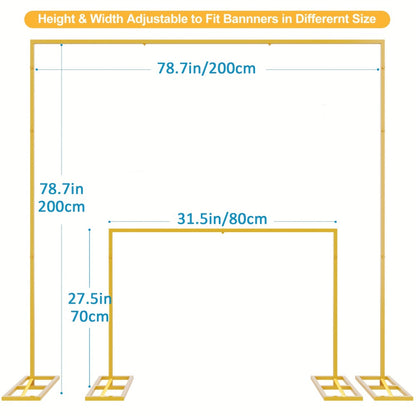 Square Arch Backdrop Stand 6FT & 8FT Metal Balloon Arch Frame | Adjustable Wedding Arch for Ceremony, Birthday Party, Baby Shower & Event Decoration