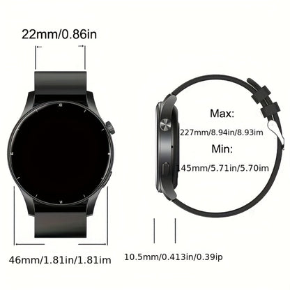 Round Smartwatch 2.01" Extra Large Screen with Wireless Calling, 100+ Sport Modes, Sleep Monitor Heart Rate, Built-in Games Weather Calculator Pedometer, Unisex Smart Watch for Men Women – Black Silver 5 Styles