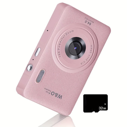1080P HD Digital Camera 64MP 16x Zoom Vlogging Camera with 2.4-inch LCD Screen 32GB Memory Card Rechargeable Webcam for Photography Video Recording Beginners Kids Gift