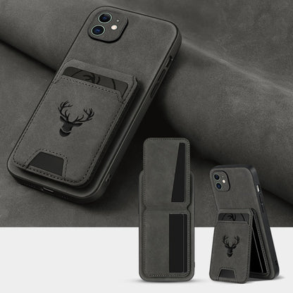 Wallet Phone Case for iPhone 16 Pro Max 16 Pro 16 Plus 16 15 14 13 12 11 Series Luxury PU Leather Flip Cover Card Holder Kickstand Magnetic Closure Moose Design – Men Women Gift