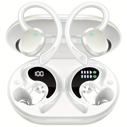 48H Wireless Sport Earbuds Q38 Bluetooth 5.3 with 14.2mm Driver Stereo Sound – Earhook Noise Cancelling Mic Over-Ear Headset for Workout Running Gym Outdoor Sports