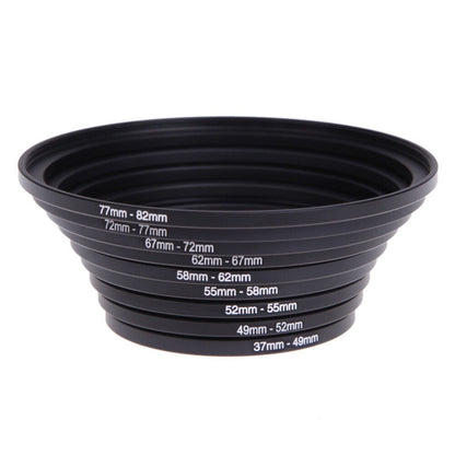 Step-Up Step-Down Lens Filter Adapter Rings 18pcs Set for DSLR Camera 37-82mm Aluminum Alloy Filter Ring Kit Compatible with Canon Nikon Sony Lenses