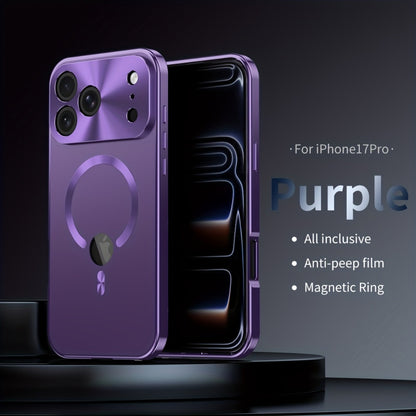 iPhone Anti-Spy Magnetic 2-in-1 Phone Case with All-Round Lens Protection – Complete Drop Protection Cover for iPhone 12 13 14 15 16 Pro Max Plus | Privacy Shield Slim Fit Design