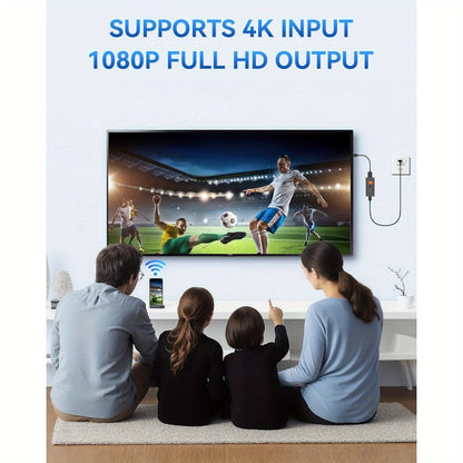 AirPlay Miracast Screen Mirroring Dongle 1080P - Wireless HDMI Display Adapter for iPhone Android Mac Windows PC to TV Projector, 5GHz WiFi, Plug and Play, No App Required, DLNA Streaming Stick