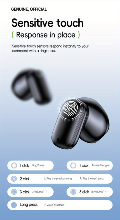 Acer OHR501 Dolby Surround Sound Wireless Earbuds Bluetooth 5.4 Semi-In-Ear TWS Intelligent Noise Cancellation Fingerprint Touch Control Ultra-Low Latency Type-C Fast Charging 8 Colors