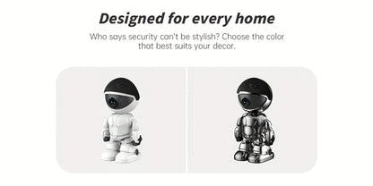 3MP 360° Robot Security Camera Indoor, WiFi Smart Home Camera with Auto Motion Tracking, Two-Way Audio, IR Night Vision, Alexa Compatible, Wireless Surveillance for Baby Pet Elderly Home Monitoring