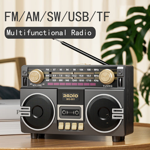 Solar Powered Portable FM/AM/SW Radio with 1200mAh Battery, Bluetooth & TF/USB/AUX Playback, Emergency Weather Radio with LED Flashlight, Ergonomic Handle, Ideal for Camping, Hiking & Emergencies