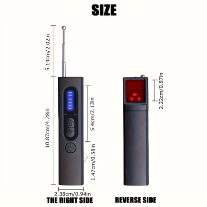 Anti Spy Hidden Camera Detector RF Signal Scanner Portable Bug Detector, GPS Tracker Finder, Listening Device Detector, Rechargeable Wireless Security Sweep Tool for Travel Hotel Airbnb Car Home Office
