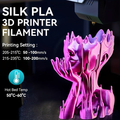 SUNLU PLA+ Filament 1.75mm 1kg Spool Strong Tough Upgraded PLA Smooth Glossy Finish ±0.02mm Accuracy Wide FDM Printer Compatibility Silk Colors