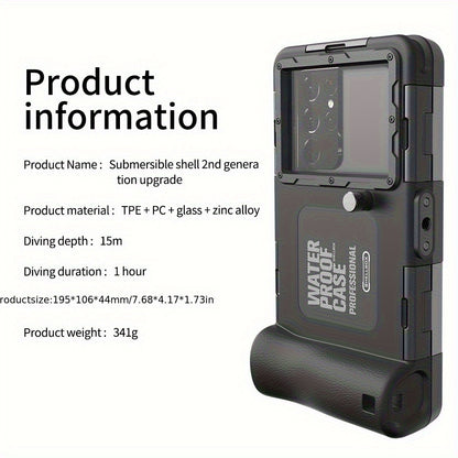 Scuba Diving Phone Case 33ft IP68 Waterproof for iPhone 16 15 14 13 12 11 Pro Max XR XS Samsung S24 S23 S22 – Underwater Photo Video Snorkeling Universal Dive Cover