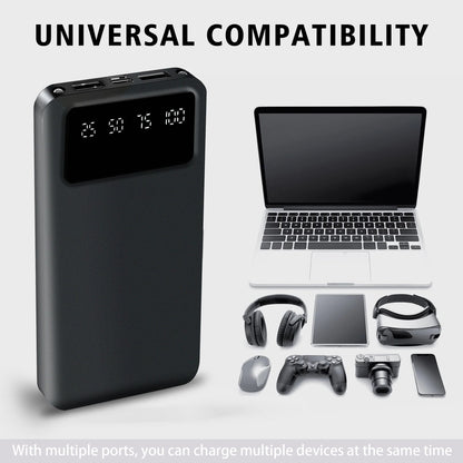 20000mAh Portable Power Bank Dual USB Output with LED & Digital Display – 5V 2.1A Charger, USB-C & Micro Input, Safe Polymer Lithium Battery for iPhone, Android & All Mobile Devices