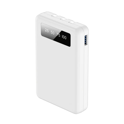 Slim Power Bank 5000mAh / 10000mAh with Built-in USB-C Cable, Charges 4 Devices Simultaneously, LED Indicator – Ultra-Compact Portable Charger for iPhone, Android, Travel, Everyday Carry