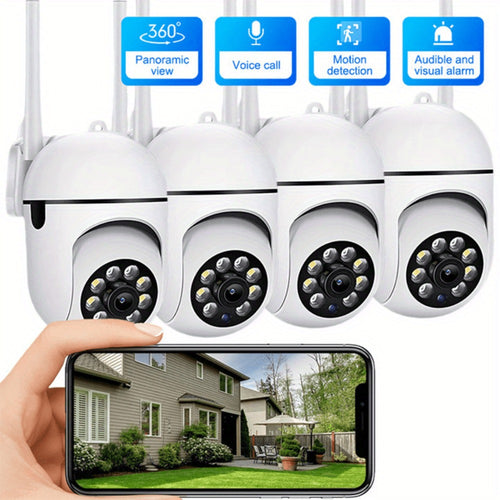 PTZ Dome Security Camera 1080P WiFi 2-Pack Outdoor Indoor, AI Auto Tracking, 360° Pan Tilt, Color Night Vision, Motion Alarm – Wireless Surveillance Camera System for Home Business Parking Office