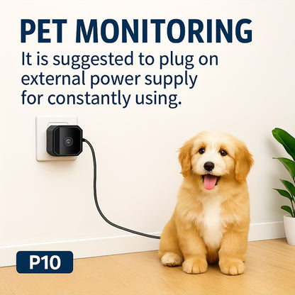 No Internet Security Camera with Color Night Vision, Built-In AP Hotspot WiFi, Two-Way Audio, Motion Detection, Real-Time App Monitoring – Indoor Home Family Baby Pet Camera