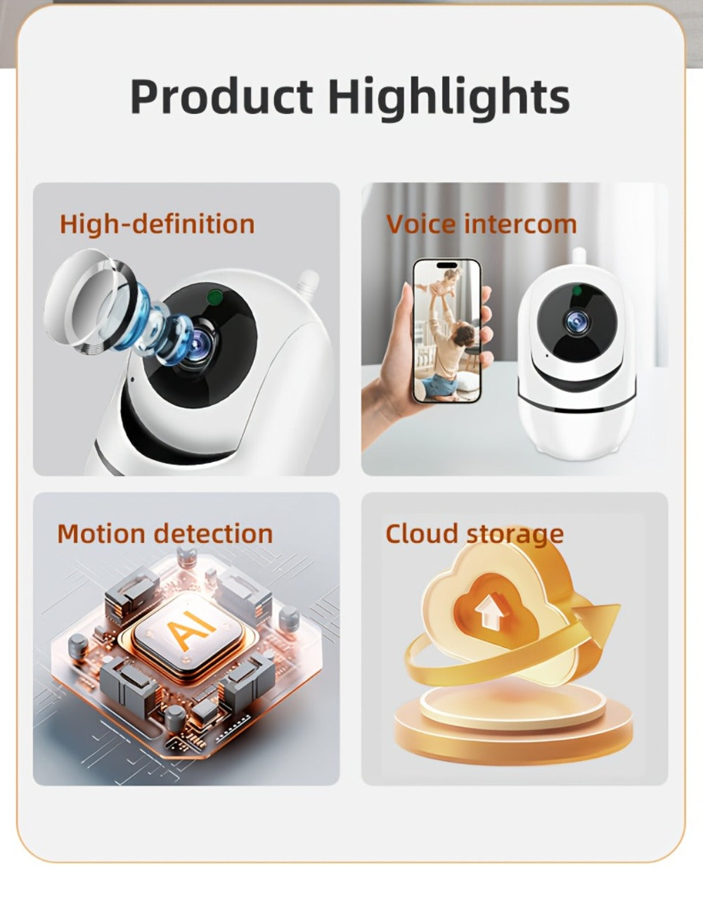 1080P Indoor Security Camera WiFi with Night Vision & Motion Detection – Two-Way Audio, Remote Viewing, Baby Monitor, Pet Cam, Home Surveillance Camera No Subscription