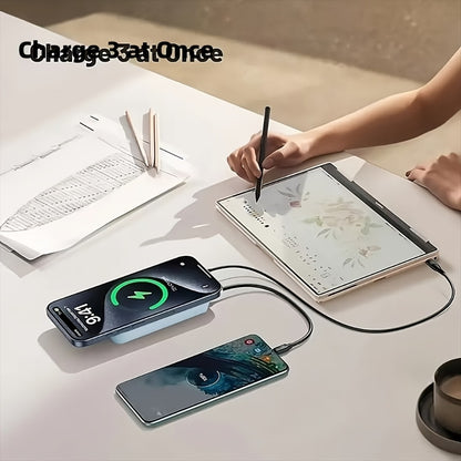Magnetic Wireless Charger Pad W014 – Slim MagSafe-Compatible Fast Charging Stand for iPhone 16 15 14 13 12 Pro Max Plus & Qi-Enabled Devices, Portable Desktop Snap-On Wireless Charging Dock