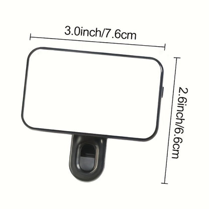 Clip-On LED Fill Light for Phone Laptop Tablet Mini Portable Selfie Light for Video Conferencing Live Streaming Makeup Photography Battery Powered Compact Clip Light