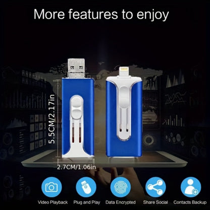 OTG USB 3.0 Flash Drive 4-in-1 for iPhone iPad Android Mac PC – Lightning Type-C Micro USB Connector Thumb Drive 64GB 128GB 256GB Memory Stick Photo Backup Storage