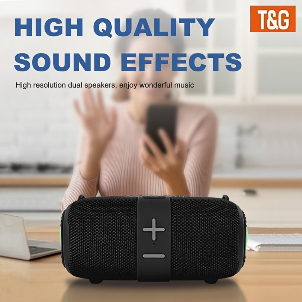 TG667 Compact Portable Outdoor Bluetooth Speaker USB TF FM Radio Type-C Charging Wireless Music Player for Phone Tablet Camping Travel Party