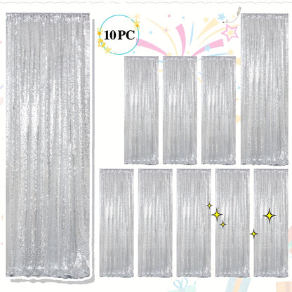 Sequin Backdrop Curtains 2FTx8FT Glitter Photography Background Panels for Party Wedding Birthday Stage Decoration Gold Yellow Shimmer Curtain Set 4 6 10 Panels Available