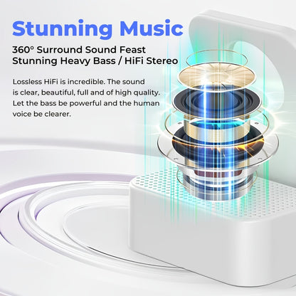 Magnetic Wireless Speaker Stand with Emergency Charging – 360° Adjustable Foldable Phone Holder, Portable Bluetooth Speaker, Compatible with iPhone & Android, for Home, Travel & Office