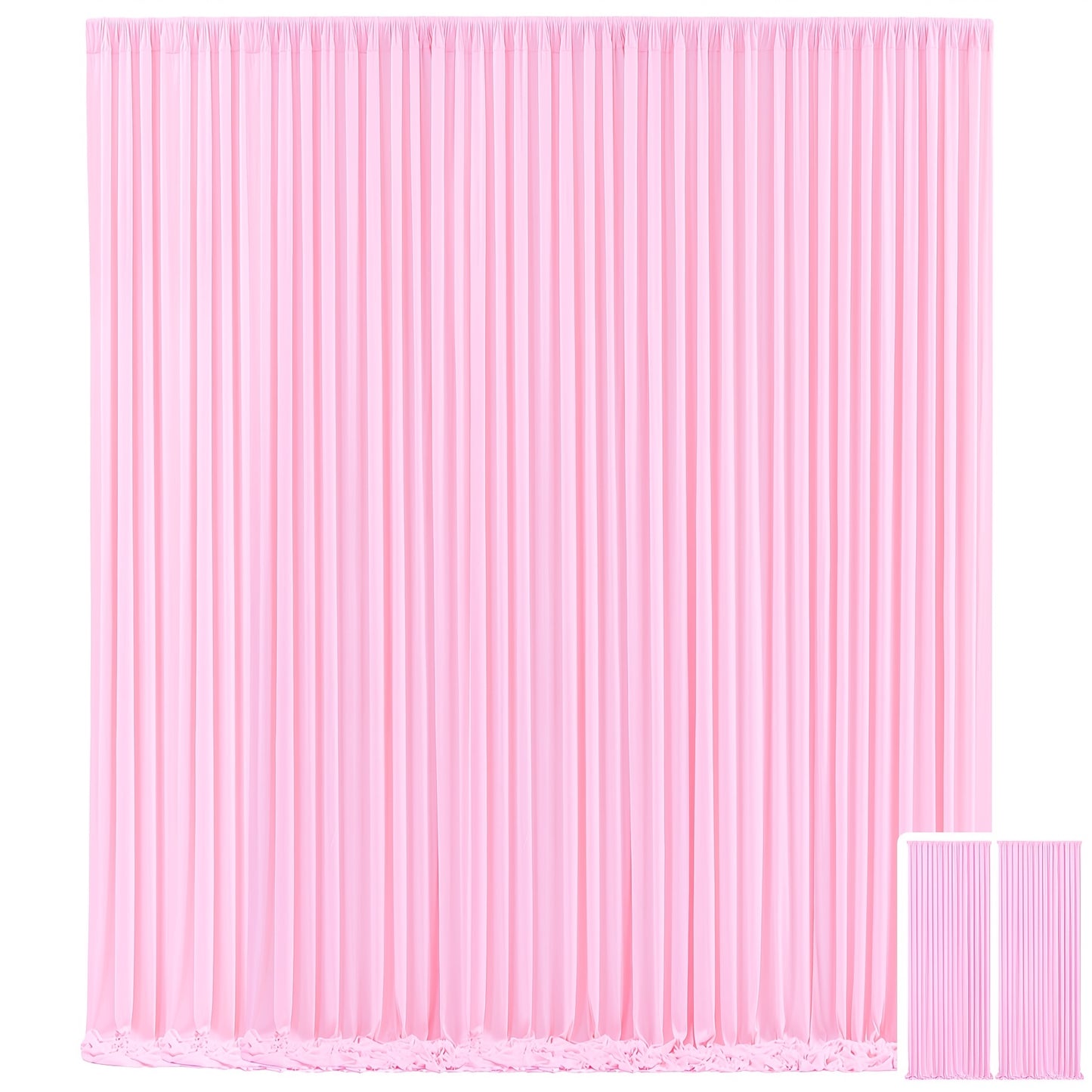 Party Backdrop Curtains 2pcs 7.2x10FT Non-Transparent Wrinkle-Free with Poles for Wedding Birthday Bridal Shower Christening Graduation Prom Holiday Photo Booth Decoration