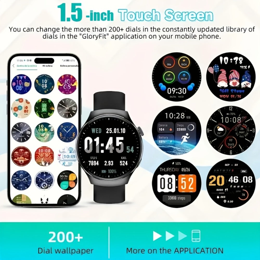 OLED Touchscreen Business Smartwatch Unisex – 2.01" Wireless Calling Message Reminders Music & Photo Control Step Calorie Tracker High Quality Smart Watch for Men Women Office Formal Casual