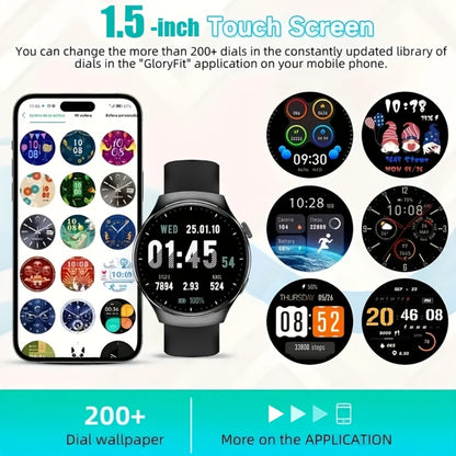 OLED Touchscreen Business Smartwatch Unisex – 2.01" Wireless Calling Message Reminders Music & Photo Control Step Calorie Tracker High Quality Smart Watch for Men Women Office Formal Casual