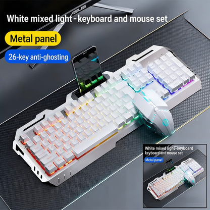 LED Backlit Wired Gaming Keyboard 104 Keys Full Size – Quiet Ergonomic Design, Adjustable Volume Knob, USB Powered, Compatible with Desktop and Laptop Computers, Office and Home Use