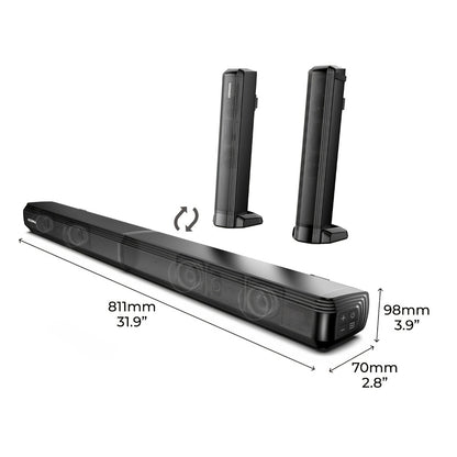 ULTIMEA Soundbar with Built-In Subwoofer – Choose 2.2CH 100W Detachable, 2.1CH 120W App Control, or 5.0CH 180W RGB Surround System, Bluetooth 5.3, ARC Optical AUX, 3 EQ Modes, Home Theater Speaker