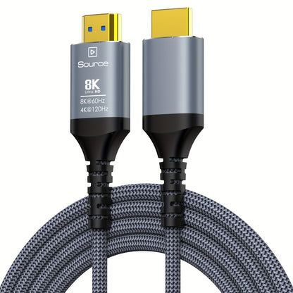 Long Fiber Optic HDMI Cable 32FT 50FT 65FT 100FT – HDMI 2.1 48Gbps 8K60Hz 4K120Hz HDR eARC HDCP 2.2 Slim Braided Cord, No Signal Loss, Compatible with PS5 Xbox TV Monitor Projector
