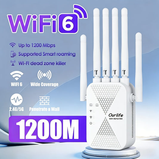CP3600 WiFi Repeater Signal Booster 2.4GHz Wide Coverage, One-Button WPS Setup, Flexible Antenna Rotation, Adjustable Signal Strength, CISA Certified, Enhanced Stability for Home Office Apartment