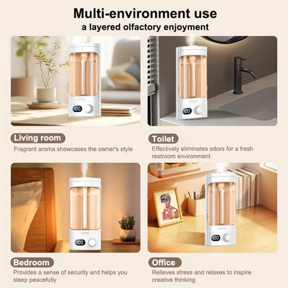 300ml Essential Oil Diffuser 100-Level Mist Control USB Rechargeable – Ultrasonic Soundwave, Auto Shut-Off, Whisper-Quiet Aromatherapy Diffuser for Home Office Bedroom Pet Room, Bundle with Essential Oils