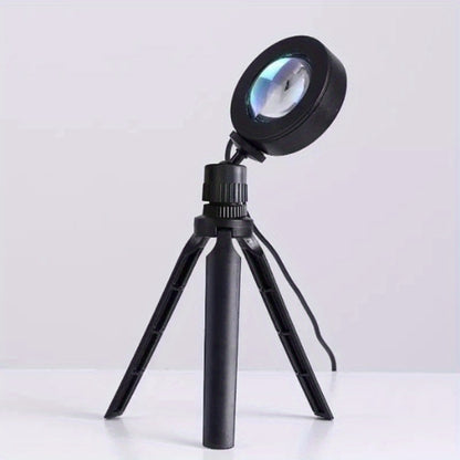 RGB Sunset Lamp Projection with Stand & Remote Control – USB Color Changing Sunset Light for Bedroom, Photography, TikTok, Aesthetic Room Decor & Laptop Compatible
