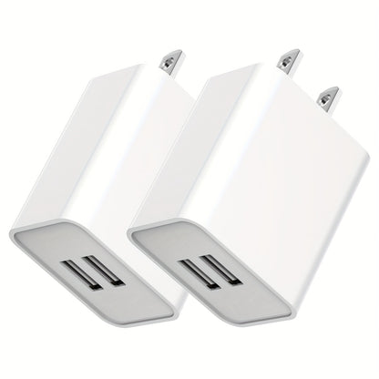 USB Wall Charger Cube Multi-Pack 2/3/4-Pack Dual Port 5V 2.1A with Short Circuit Protection, 100-240V Universal AC Adapter US Plug for iPhone 17 16 15 14 13 12 SE 11 Pro Max, Google Pixel, Huawei Android