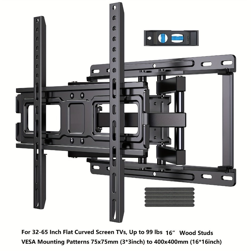 Full Motion TV Wall Mount 37-75 Inch – Heavy Duty Dual Arm Swivel Tilt, 132 lbs Capacity, VESA 600x400mm, Extends 15.4 Inch, Fits LED LCD OLED Flat Curved Screens, Cable Management Included