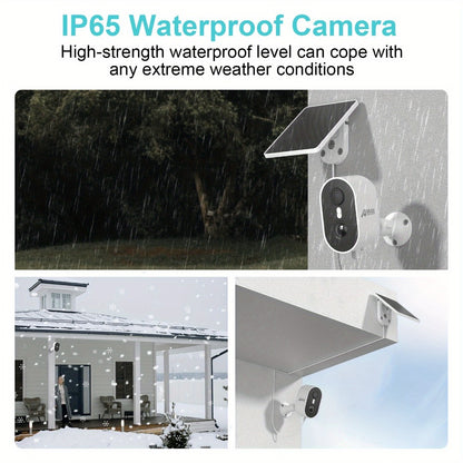 3MP Driveway Outdoor Security Camera with PIR Human Detection – AI Motion Alert, Full Color Night Vision, Two-Way Audio, Siren Alarm, 5000mAh Battery, Alexa Compatible