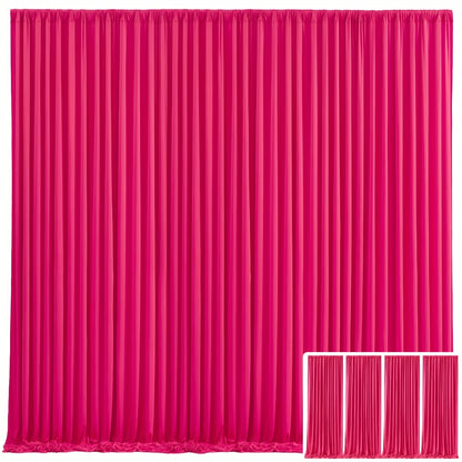 Backdrop Curtains 4 Pack 59x118 Inch – Wrinkle-Resistant Non-Transparent Party Decoration Fabric with Pole Pocket, Machine Washable & Reusable for Wedding, Birthday, Christening, Graduation & Holiday Events