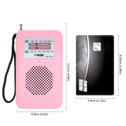 Portable AM FM Radio Battery Powered Handheld with Manual Tuner, Headphone Jack, Built-in Speaker, Adjustable Telescopic Antenna & Wrist Strap for Camping, Travel, Emergency & Outdoor Use