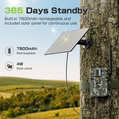 4G Cellular Trail Camera 2K No WiFi Required with Phone App Remote View – Wireless Game Camera for Deer Hunting, Wildlife Scouting, Livestock Monitoring & Rural Property Security