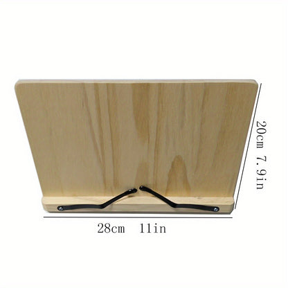 Bamboo Book Stand Adjustable Foldable Portable Reading Stand with Page Clips for Cookbook Tablet E-Reader Textbook Sheet Music Desk Holder Lightweight Sturdy 11x7.9in