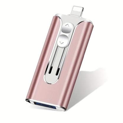 OTG USB 3.0 Flash Drive 4-in-1 for iPhone iPad Android Mac PC – Lightning Type-C Micro USB Connector Thumb Drive 64GB 128GB 256GB Memory Stick Photo Backup Storage