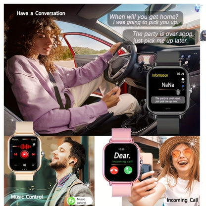 Unisex GPS Smartwatch 1.83" Full Touch – Wireless Calling, Music Playback, Remote Camera Control, Multi-Sport Fitness Tracker, Message Alerts, Pink Silver Gold – Android & iPhone Gift Watch