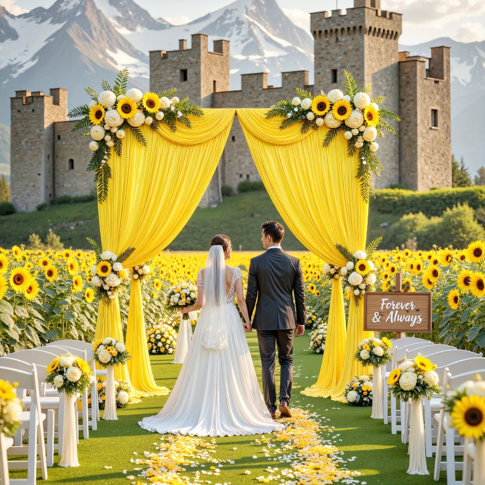 2-Pack 10x10ft Spandex Photography Backdrop Curtains - Wrinkle-Resistant Polyester Background Cloth with Pole Pockets for Weddings, Birthdays, Banquets & Photo Studio Events