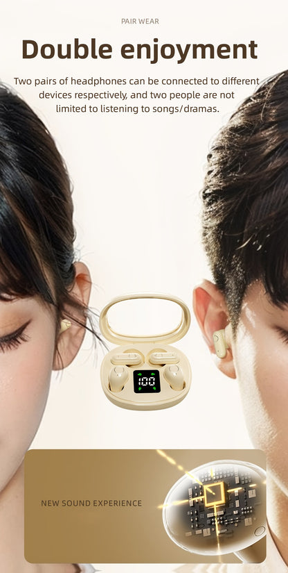 Sleep Mini Earbuds 2 Pairs Wireless Bluetooth In-Ear Headphones Long Battery Life HD Calling 3 Colors Sport Use Single Compartment Case All Seasons