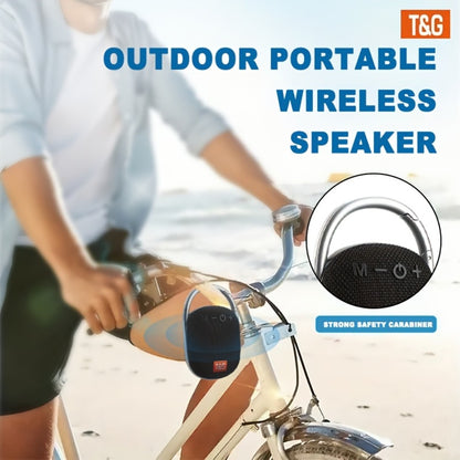 Mini Portable Bluetooth Speaker with LED Lights – Micro SD/TF Card Support, Integrated Latch, Stereo Audio, Compact Wireless Speaker for Home, Outdoor, Travel, Camping, Halloween & Holiday Parties
