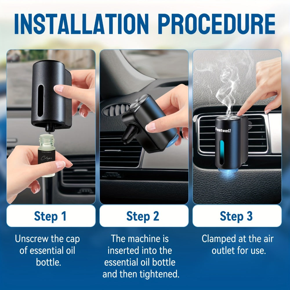 Car Air Freshener Essential Oil Diffuser Waterless & Heatless – Natural Botanical Vent Clip | 3×0.34oz Lasts 45 Days | Adjustable Scent Concentration | Cars SUVs Trucks | Auto Interior Gift