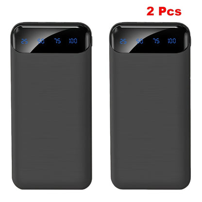 20000mAh Portable Power Bank 2-Pack with LED Display – Fast Charging Type-C & USB, Emergency Backup Battery for iPhone Android Phone Outdoor Travel Camping Gift