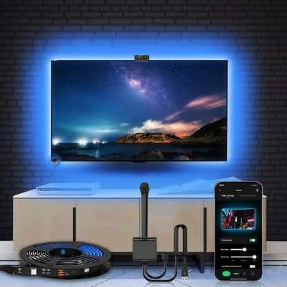 TV LED Backlight Strip with AR Screen Sync - RGB Smart Ambient Light for 35-80 Inch TVs & Monitors, Music Sync, App Control, Immersive Bias Lighting for Gaming Room & Home Theater