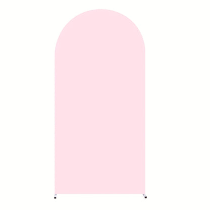 Wedding Arch Cover 6ft Polyester Fitted Round Top Backdrop Cover, Wrinkle-Free Machine Washable, for Wedding Ceremony Birthday Party Gender Reveal Banquet Decoration, 9 Colors Available